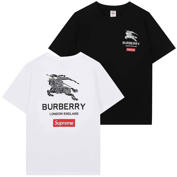 【日本未発売】コラボ シュプリーム × バーバリー ボックス ロゴ Tシャツ 偽物 2色 Bad48161